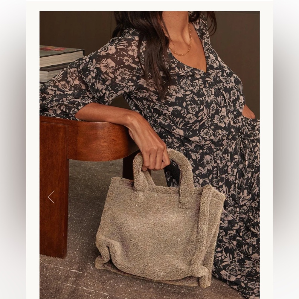 Velvet By Graham & Spencer Small Cozy Faux Shearling Bag